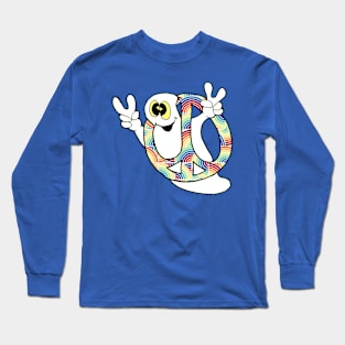 Peace ghost inside a rainbow peace sign Long Sleeve T-Shirt